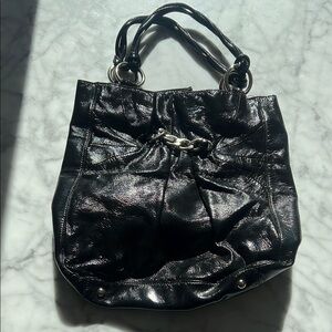 Elegant Black Leather Tote Bag